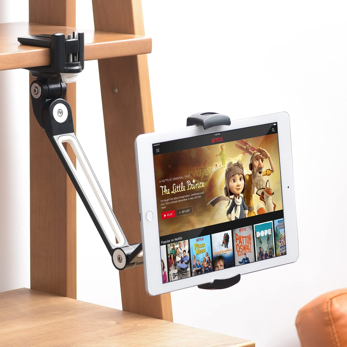 Black Extendable Smart Device Holder With Desk Clamp
