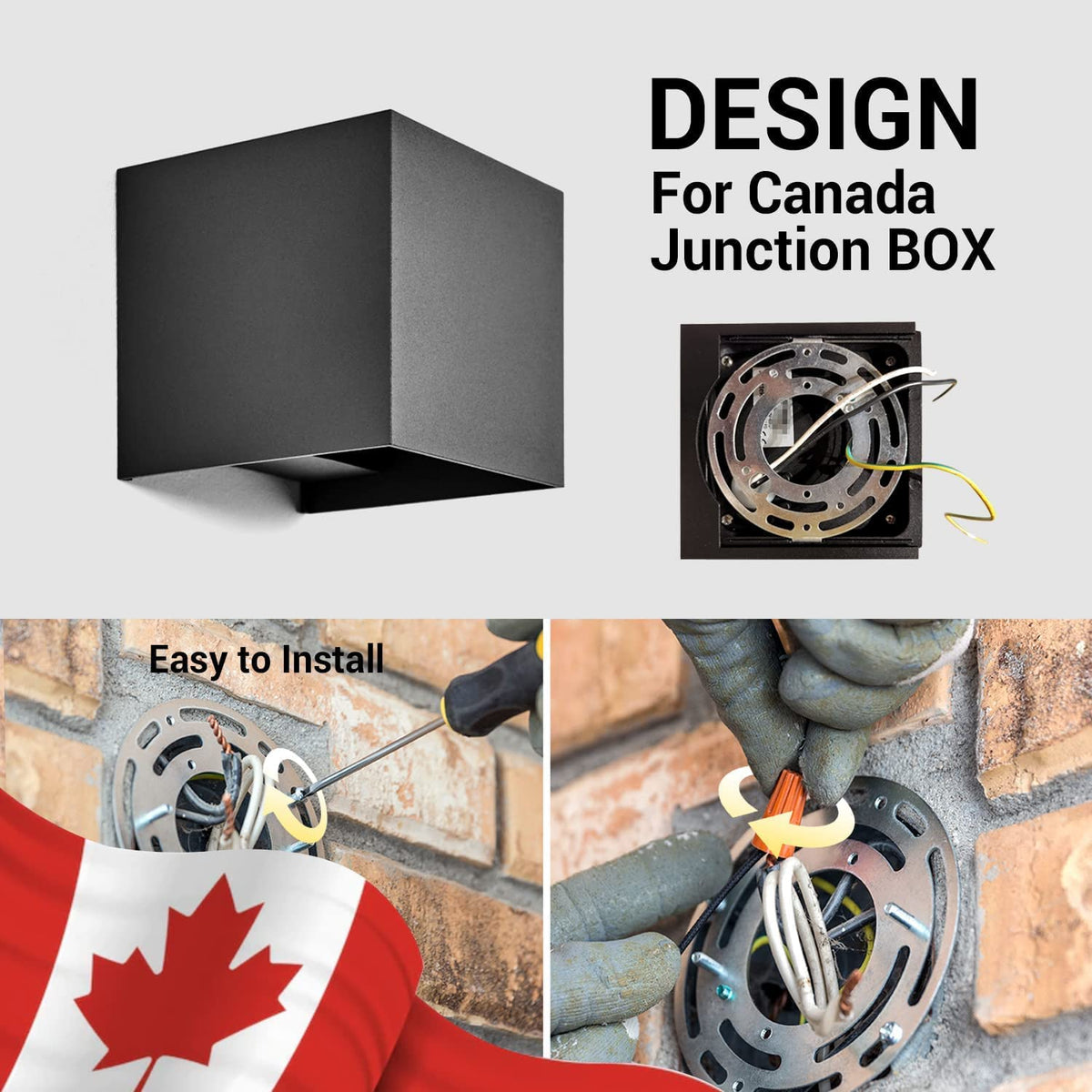 Cube Light 4.7" Adjustable Light Fixture, 2x 10W LED Chip, 3000K, CE ETL Listed