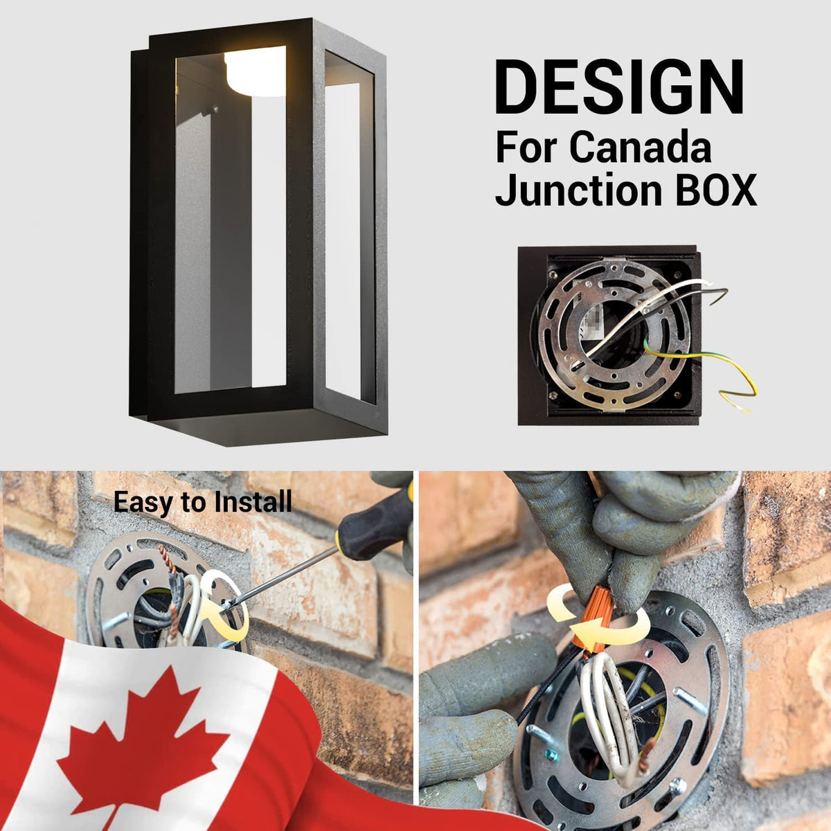 Outdoor Indoor Wall Sconce, Outdoor Wall Light, Matte Black, Clear Glass Shade, 10W, 780 Lumen