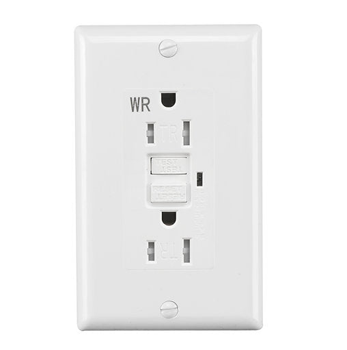 20A Weather and Tamper-Resistant GFCI Receptacle/Outlet With Wall Plate