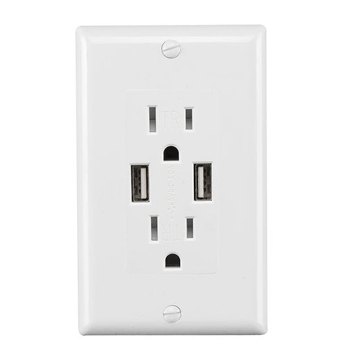 USB Charger 3.6A / Tamper Resistant Receptacle 15A(Wall plate include)