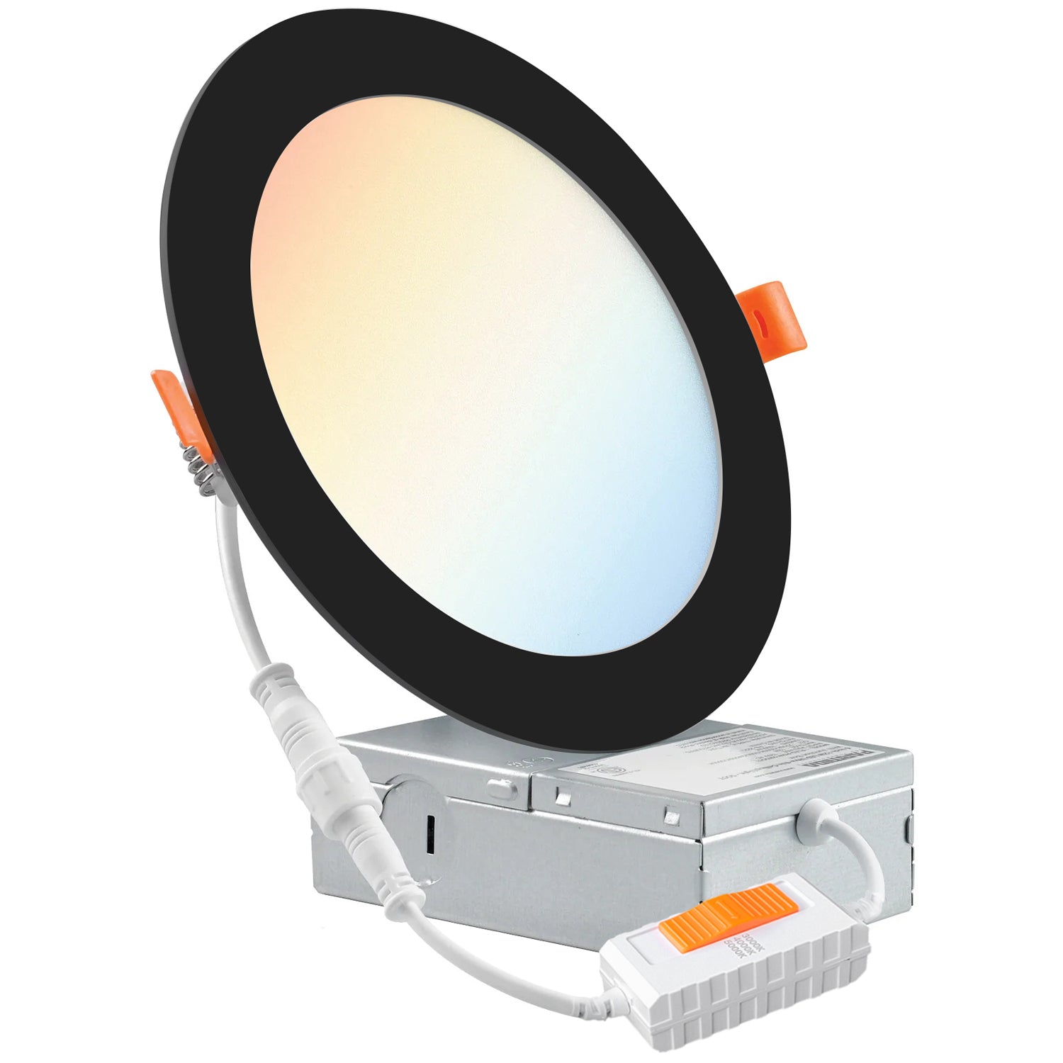 6 Inch 3 CCT LED Recessed Slim Pot Light with Junction Box, 3 CCT, 15W 1050LM