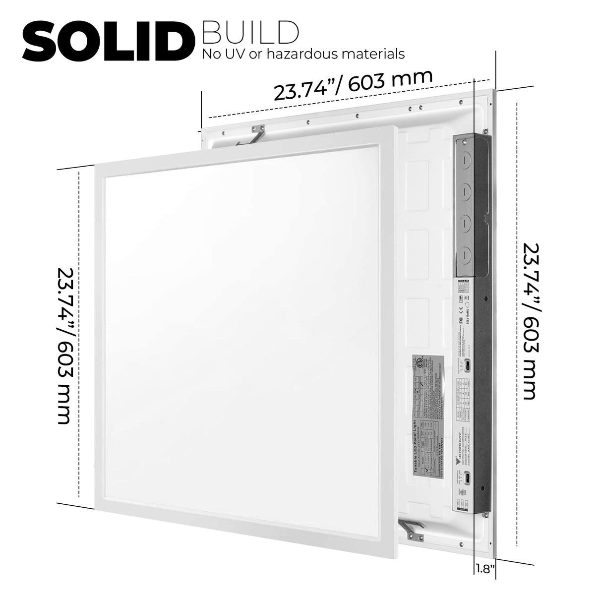 2x2 FT LED Panel Light, 30W/35W/40W, SELECTABLE WATTAGE & CCT, 3CCT, ETL, FC, CE Certified