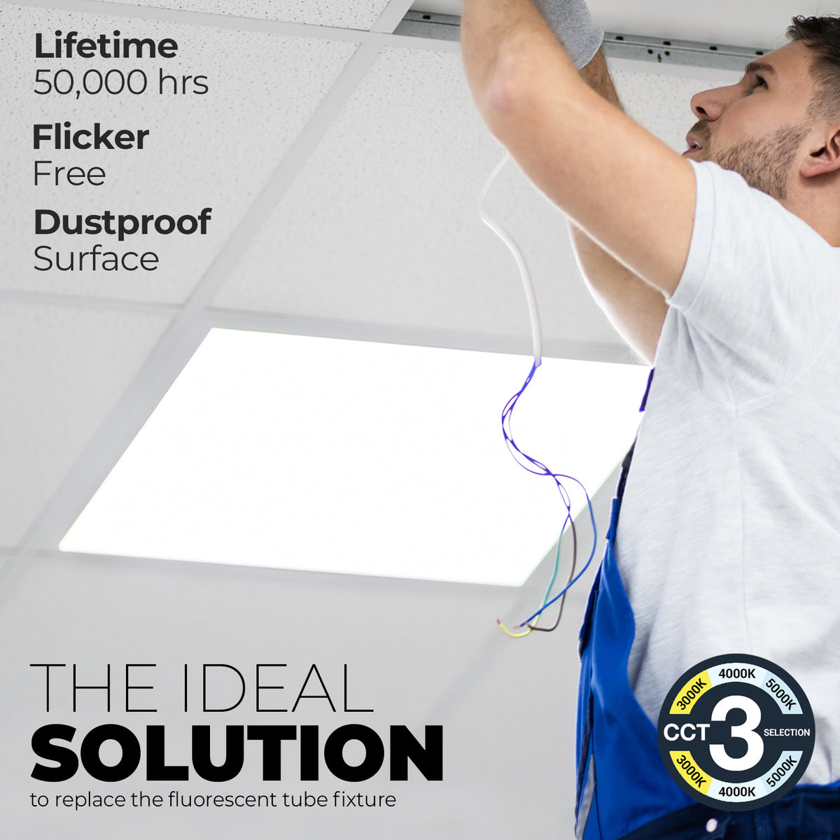 2x4 FT LED Panel Light, 35W/40W/50W, SELECTABLE WATTAGE & CCT, 3CCT, ETL, FC, CE Certified