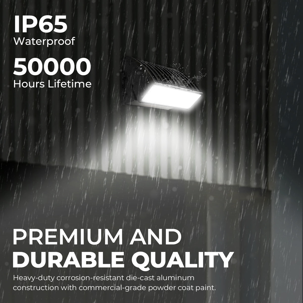 75W LED Wall Pack, 5000K 9000LM, Dusk-to-dawn Photocell, Adjustable Head, Full Cut-off Security Light, ETL listed