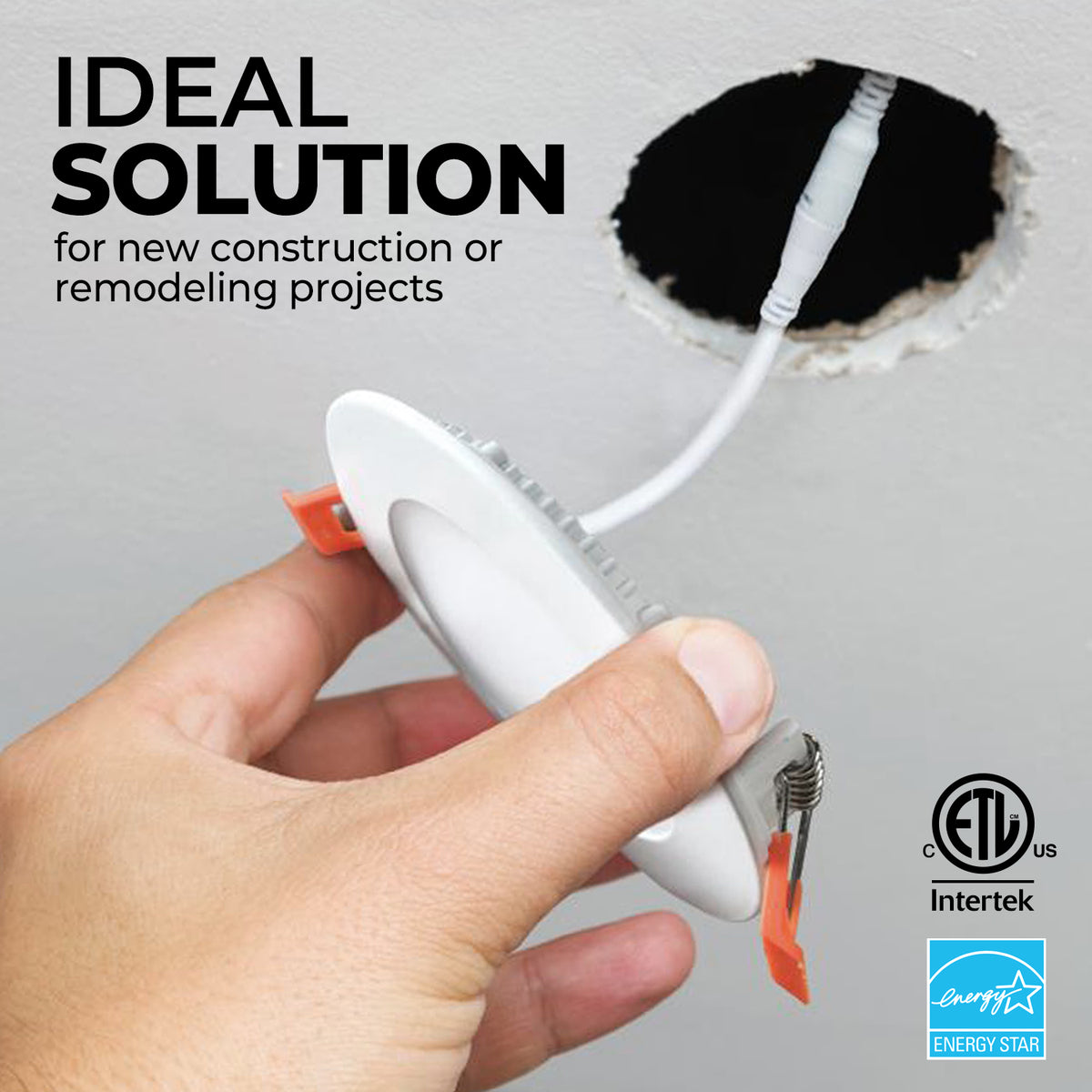 6 Inch 3 CCT LED Recessed Slim Pot Light with Junction Box, 3 CCT, 15W 1050LM