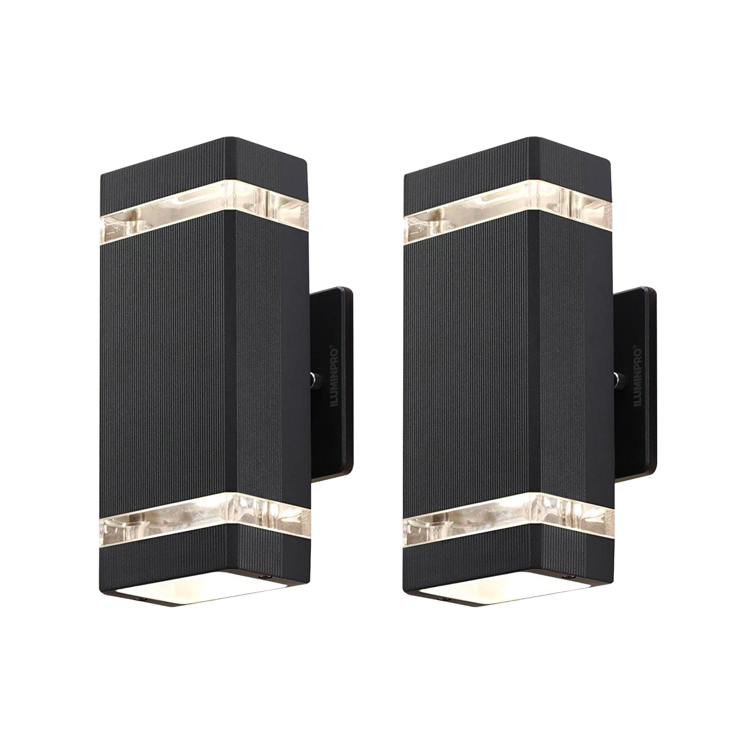 Up and Down Outdoor Wall Light, Aluminum, Waterproof, 2 x LED GU10 Bulb, 5W, 650LM, 3000K (2 PACK)